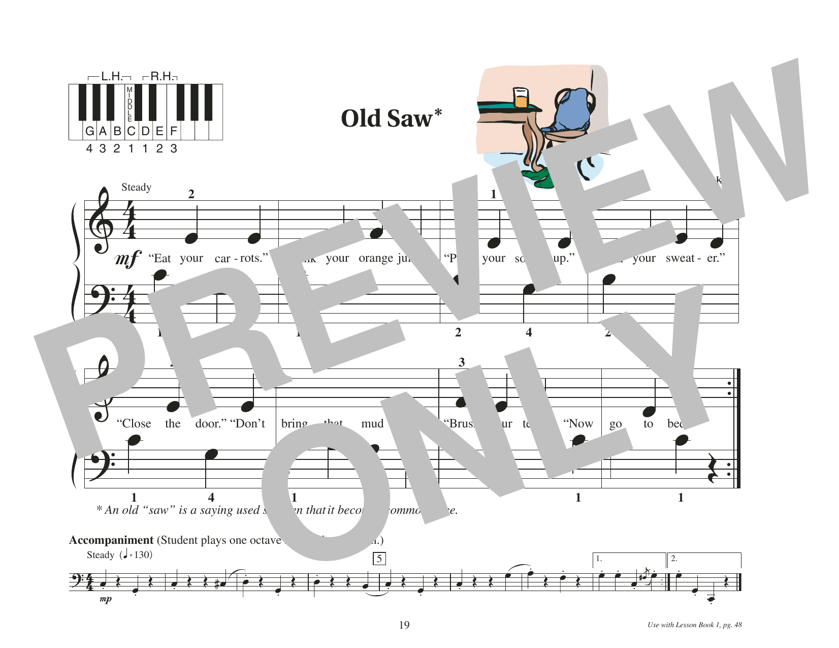 Fred Kern Old Saw Sheet Music Notes & Chords for Educational Piano - Download or Print PDF