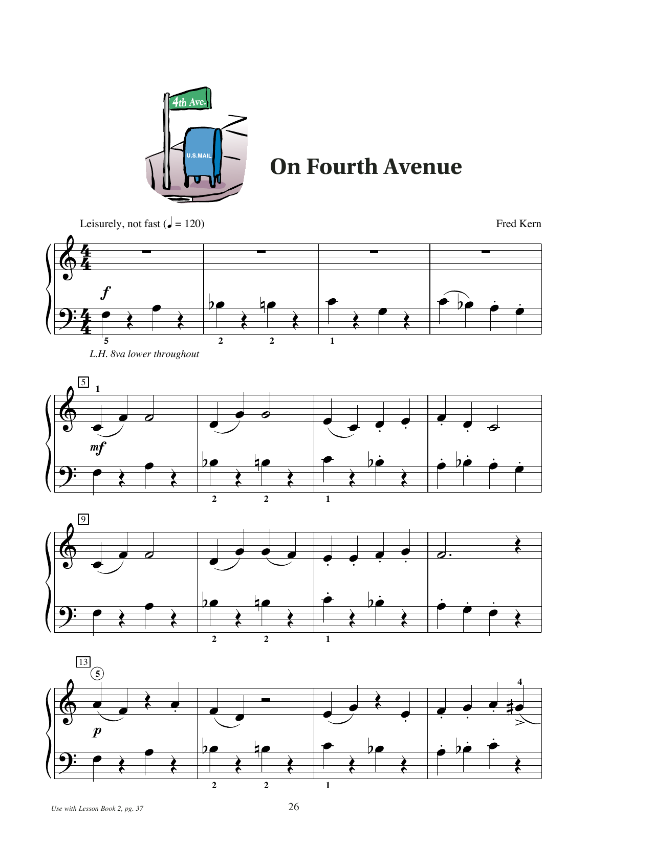 Fred Kern On Fourth Avenue Sheet Music Notes & Chords for Educational Piano - Download or Print PDF Fred Kern On Fourth Avenue Sheet Music Notes & Chords for Educational Piano - Download or Print PDF