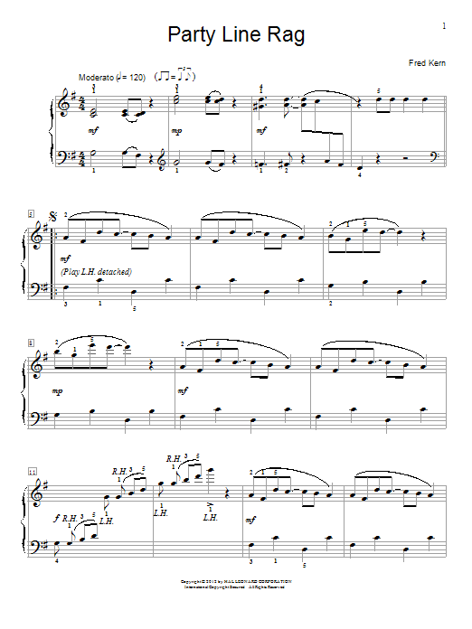 Fred Kern Party Line Rag Sheet Music Notes & Chords for Educational Piano - Download or Print PDF