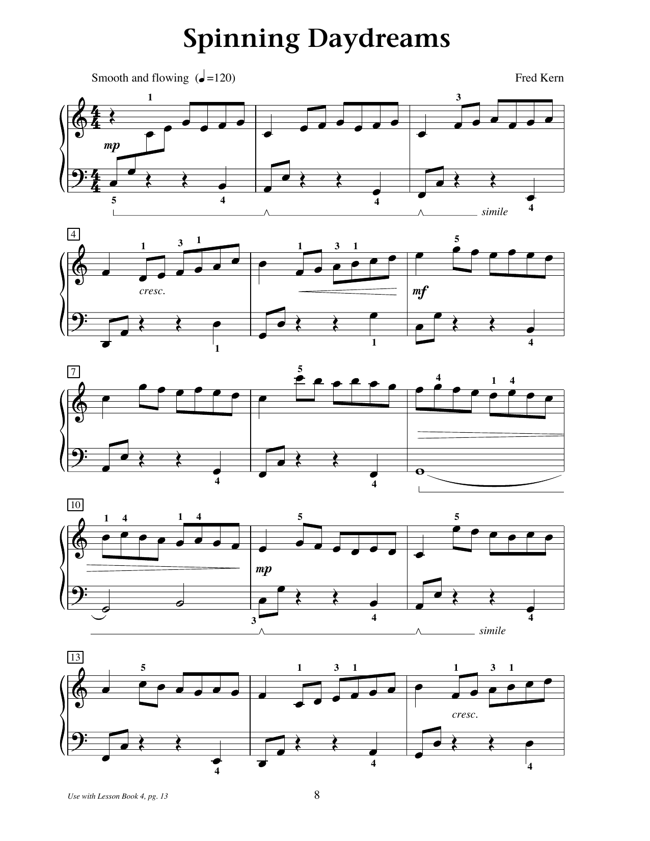 Fred Kern Spinning Daydreams Sheet Music Notes & Chords for Educational Piano - Download or Print PDF