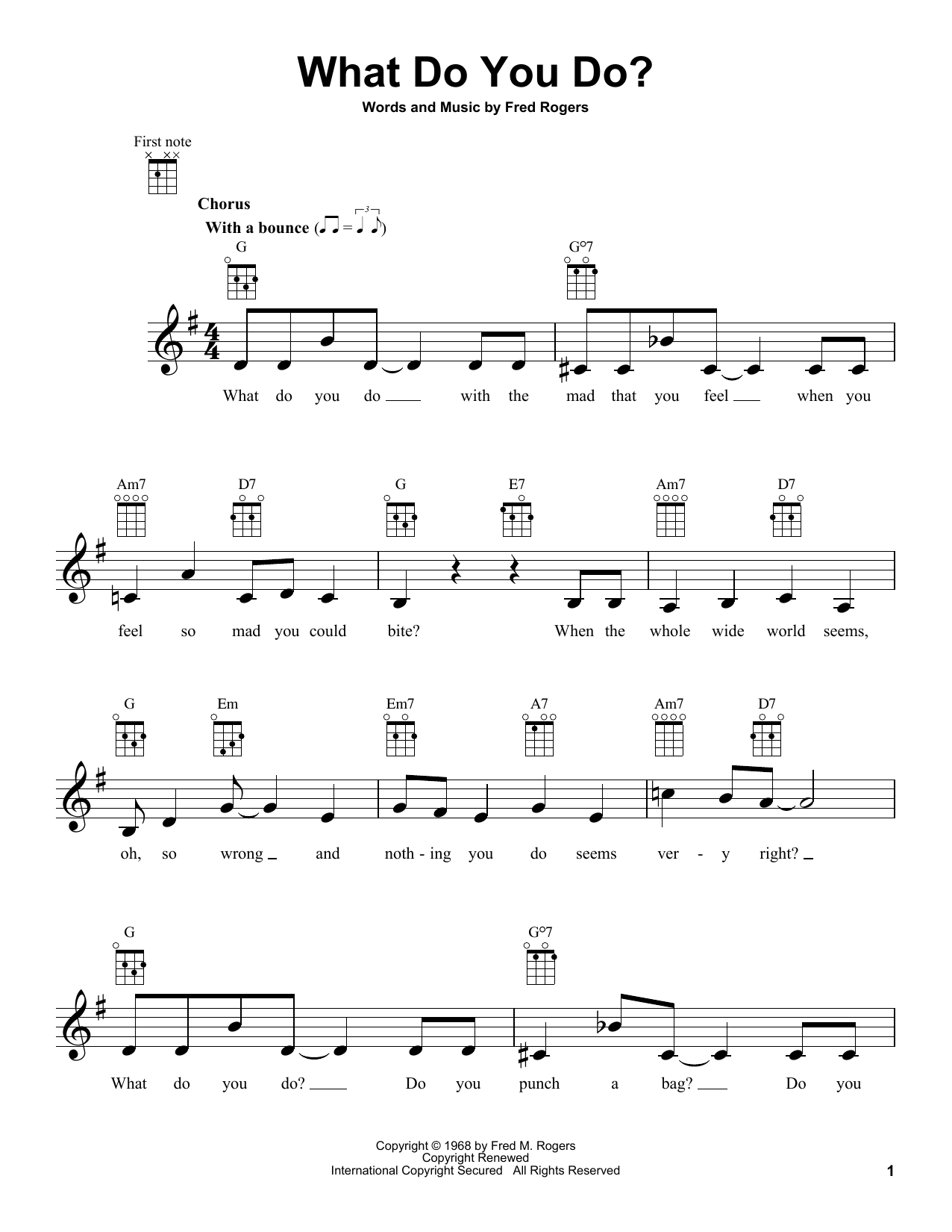 Fred Rogers What Do You Do? (from Mister Rogers' Neighborhood) Sheet Music Notes & Chords for Ukulele - Download or Print PDF