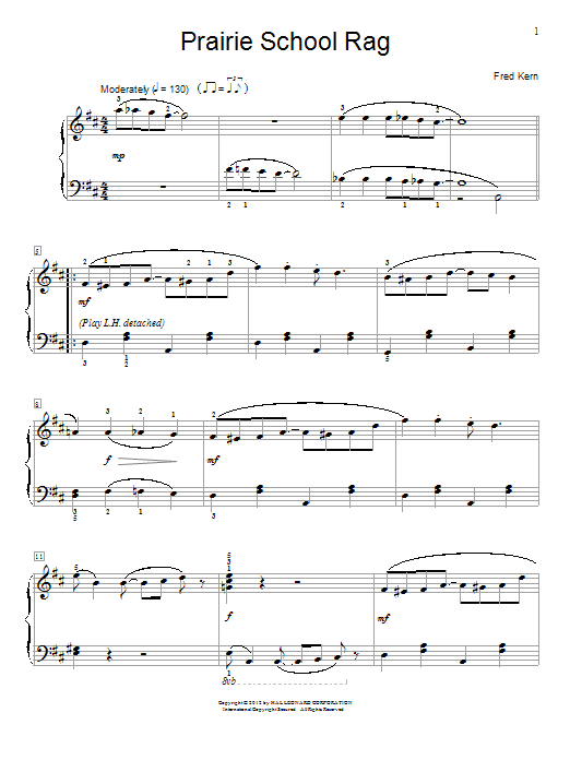 Preview Fred Kern Prairie School Rag Pop sheet music, notes and chords for Educational Piano, SKU: 94206 Prairie School Rag sheet music
