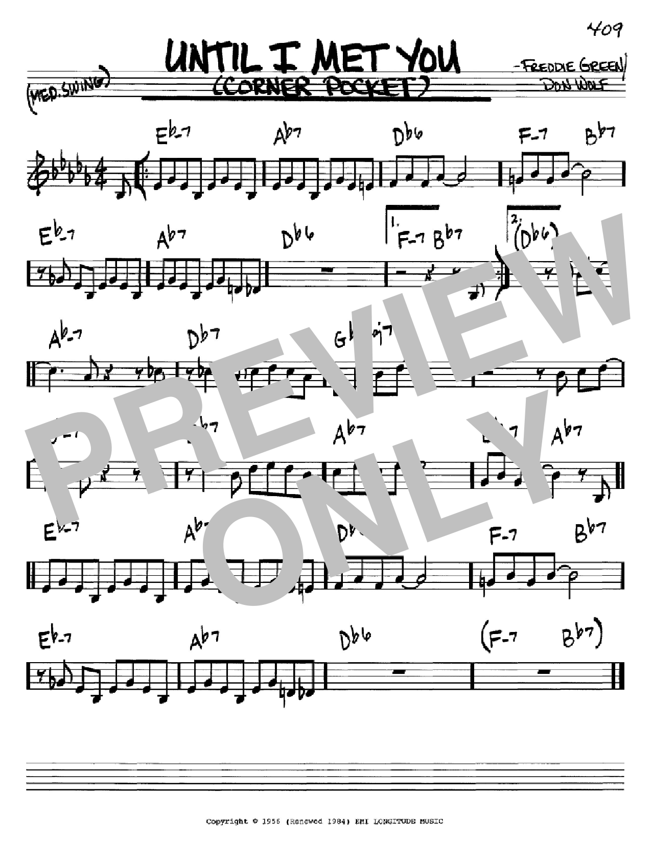 Freddie Green Until I Met You Sheet Music Notes & Chords for Real Book - Melody & Chords - C Instruments - Download or Print PDF