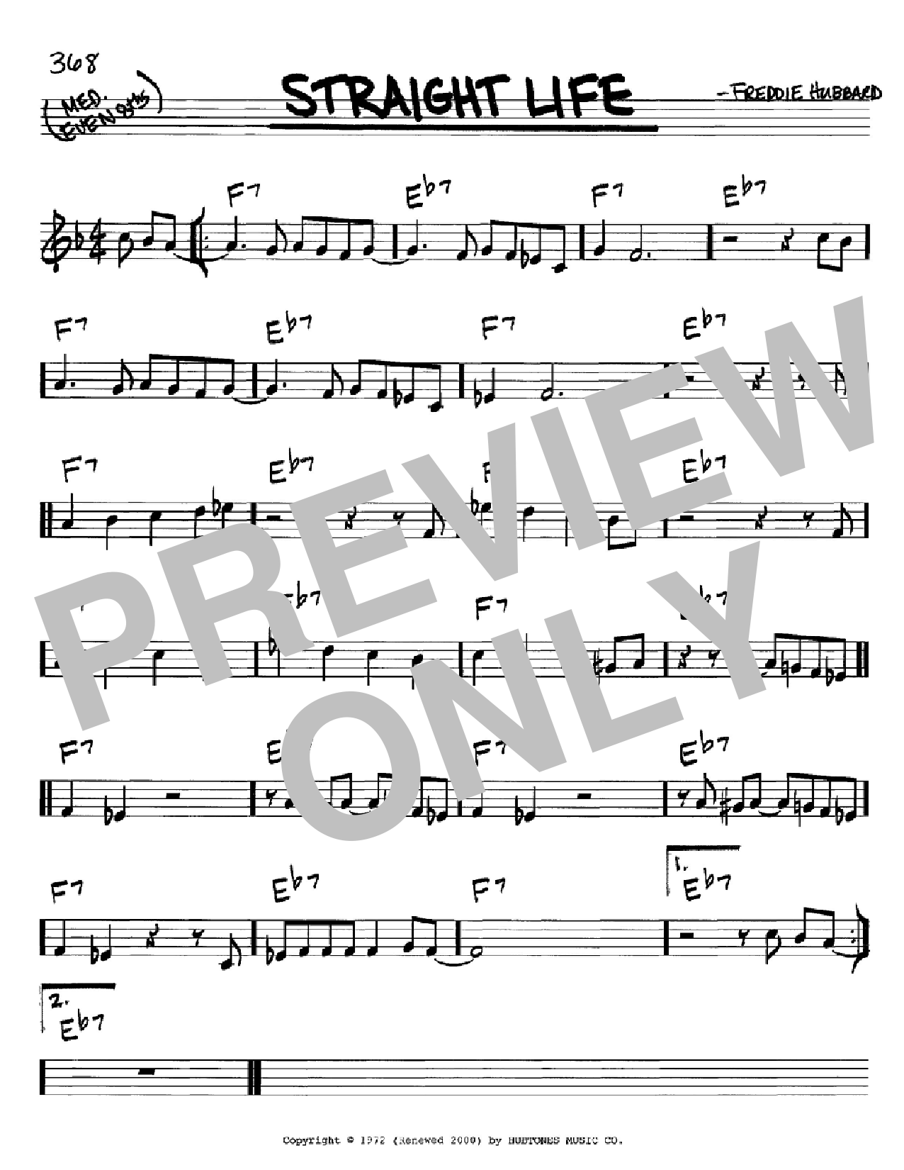 Freddie Hubbard Straight Life Sheet Music Notes & Chords for Real Book – Melody & Chords - Download or Print PDF