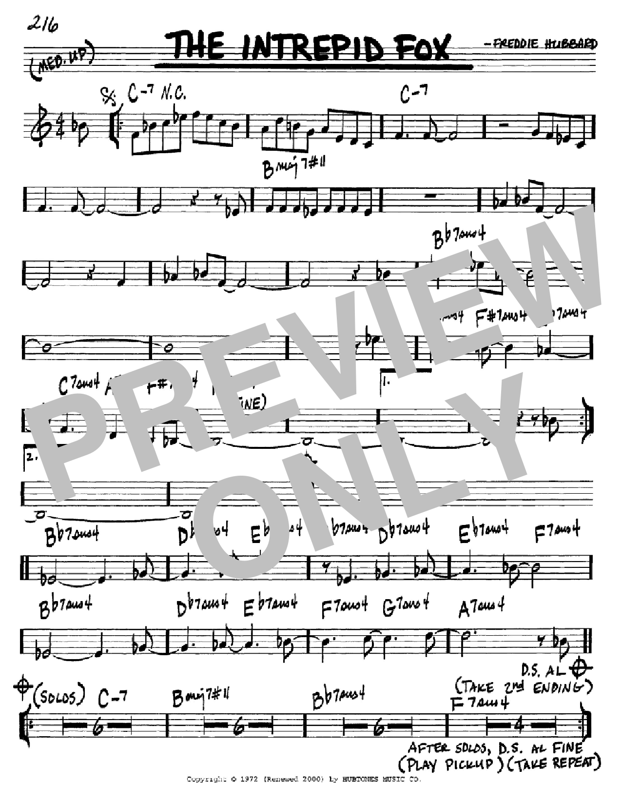 Freddie Hubbard The Intrepid Fox Sheet Music Notes & Chords for Real Book – Melody & Chords - Download or Print PDF