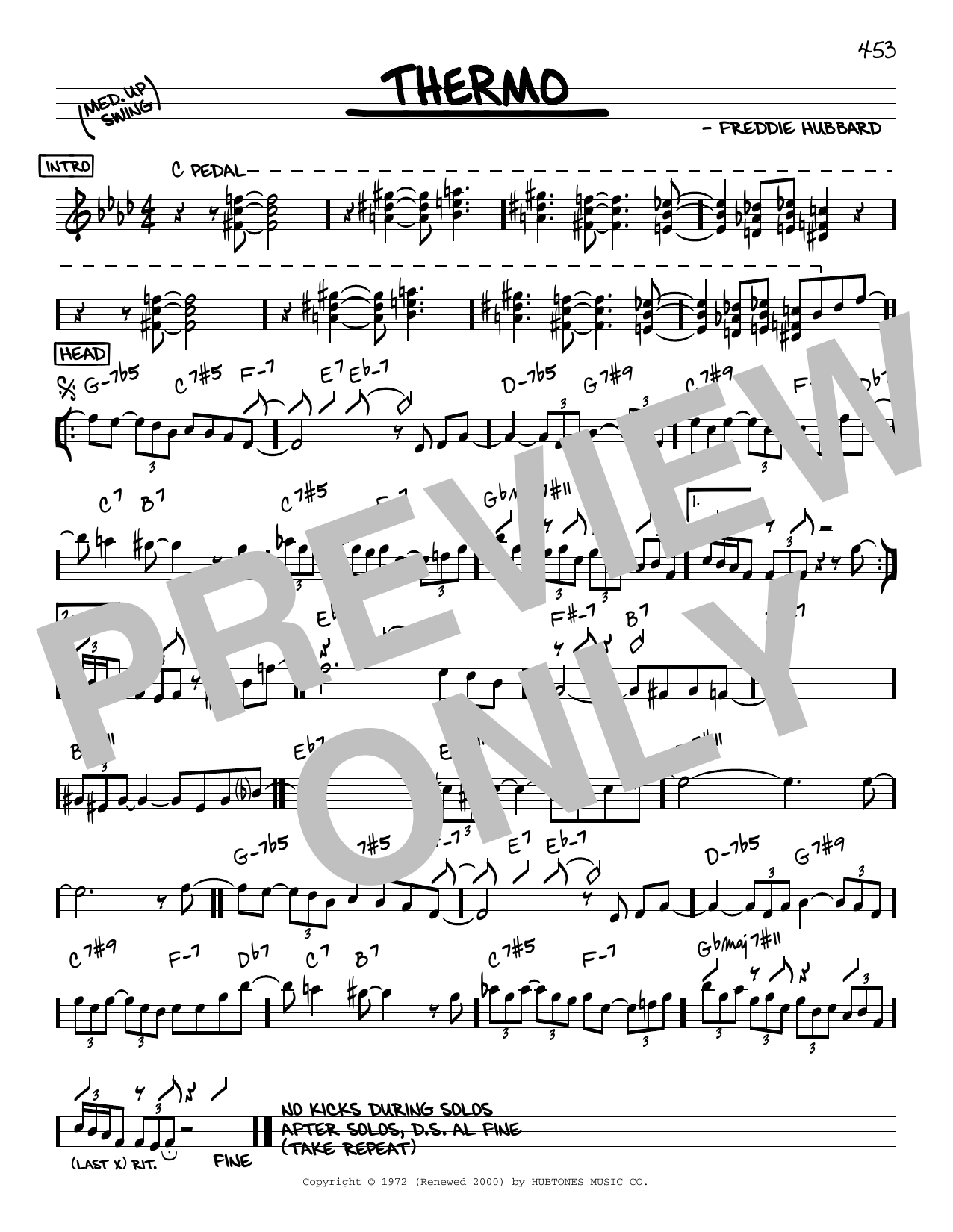 Freddie Hubbard Thermo Sheet Music Notes & Chords for Real Book – Melody & Chords - Download or Print PDF
