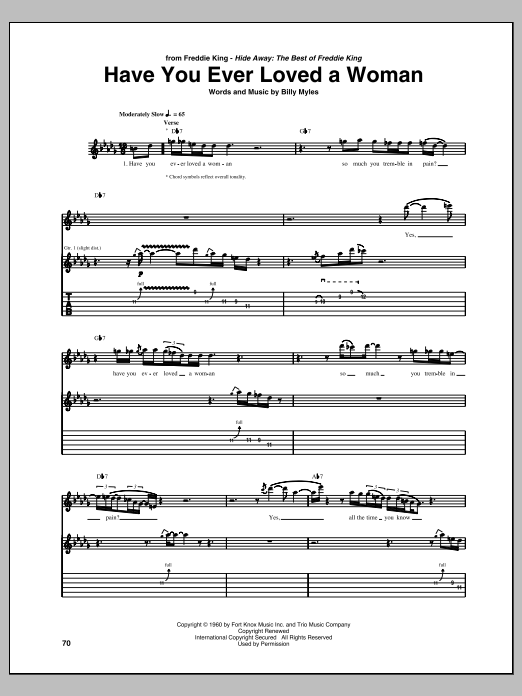 Freddie King Have You Ever Loved A Woman Sheet Music Notes & Chords for Guitar Tab Play-Along - Download or Print PDF