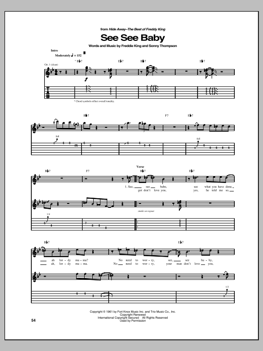 Freddie King See See Baby Sheet Music Notes & Chords for Guitar Tab - Download or Print PDF