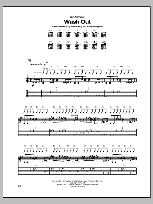 Freddie King Wash Out Sheet Music Notes & Chords for Guitar Tab - Download or Print PDF Freddie King Wash Out Sheet Music Notes & Chords for Guitar Tab - Download or Print PDF