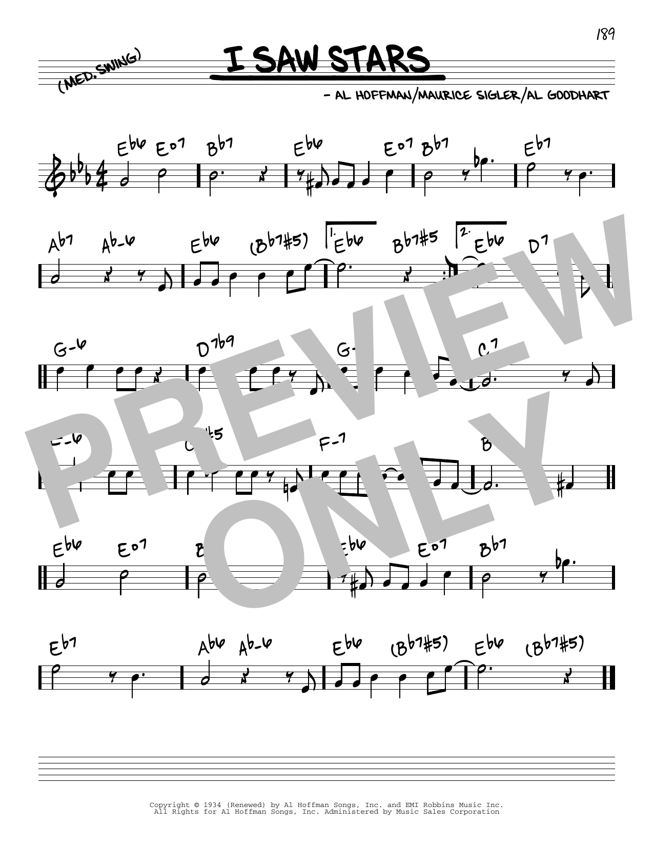 Freddie Martin and His Orchestra I Saw Stars Sheet Music Notes & Chords for Real Book – Melody & Chords - Download or Print PDF