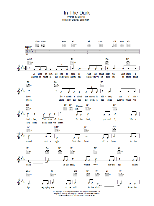 Freddy Martin In The Dark Sheet Music Notes & Chords for Melody Line, Lyrics & Chords - Download or Print PDF Freddy Martin In The Dark Sheet Music Notes & Chords for Melody Line, Lyrics & Chords - Download or Print PDF