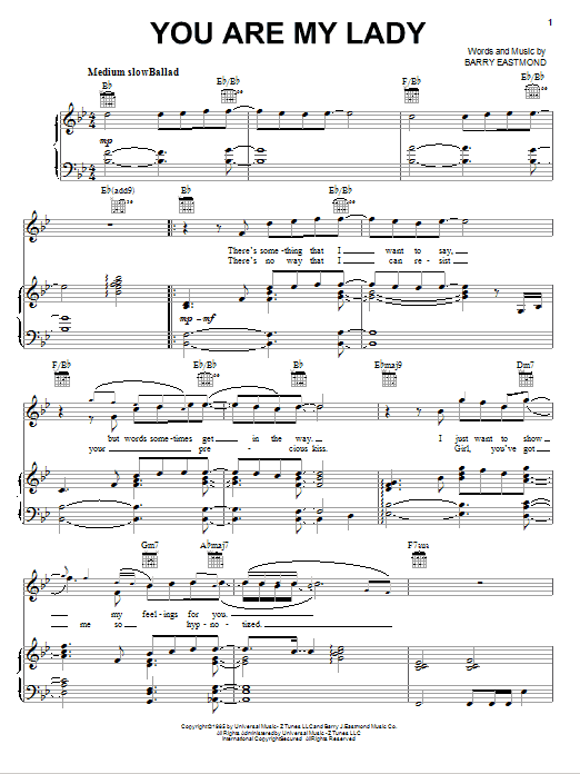 Preview Freddie Jackson You Are My Lady Ballad sheet music, notes and chords for Lyrics & Chords, SKU: 81440 You Are My Lady sheet music