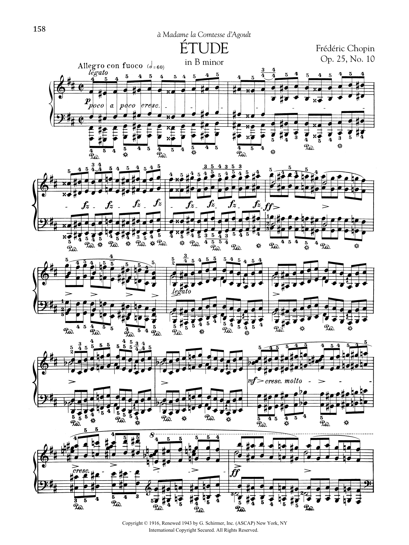 Frédéric Chopin Etude in B minor, Op. 25, No. 10 Sheet Music Notes & Chords for Piano Solo - Download or Print PDF