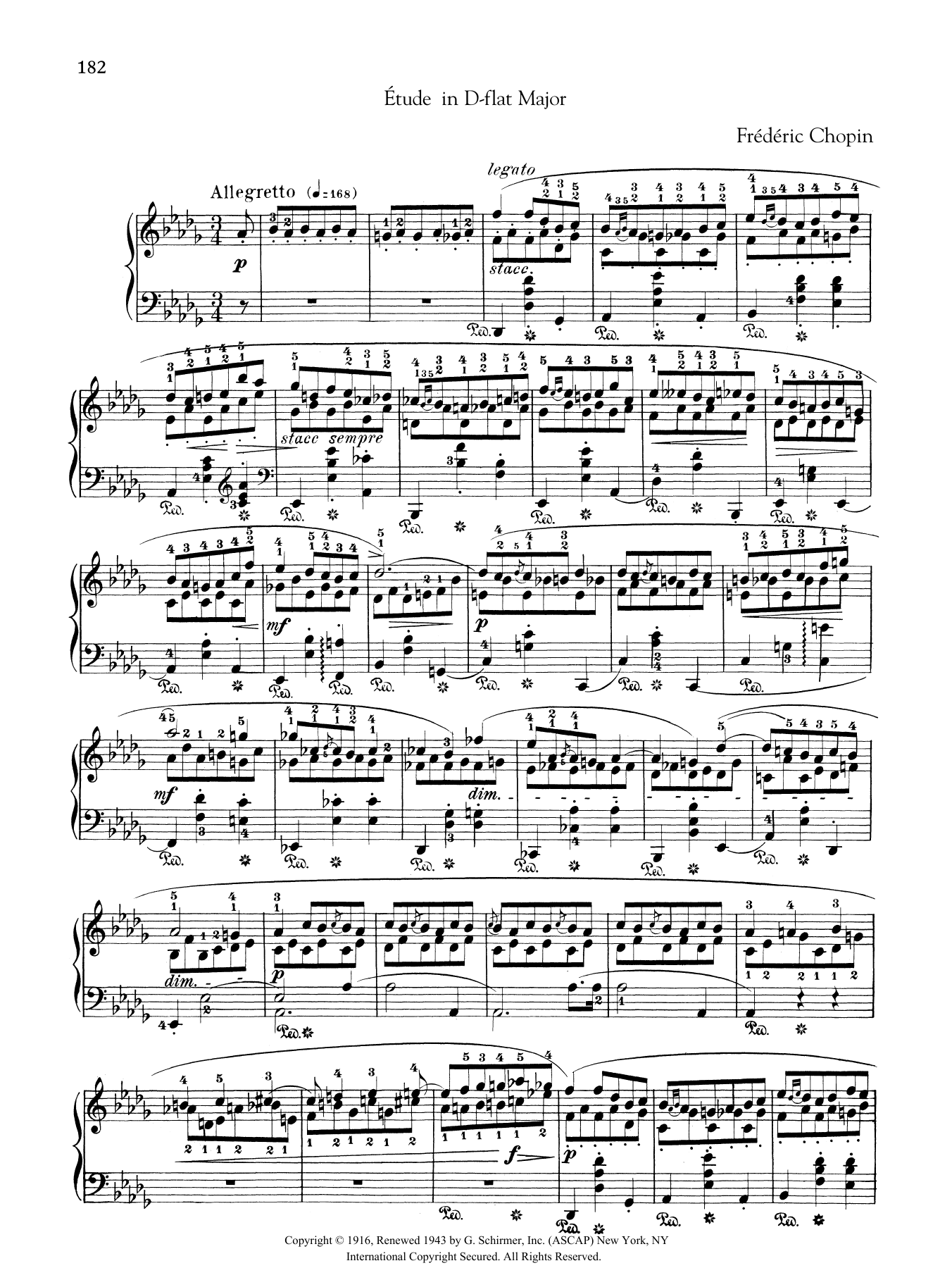 Frédéric Chopin Etude in D-flat Major, from Trois Nouvelles Etudes from Methode des methodes de piano Sheet Music Notes & Chords for Piano Solo - Download or Print PDF