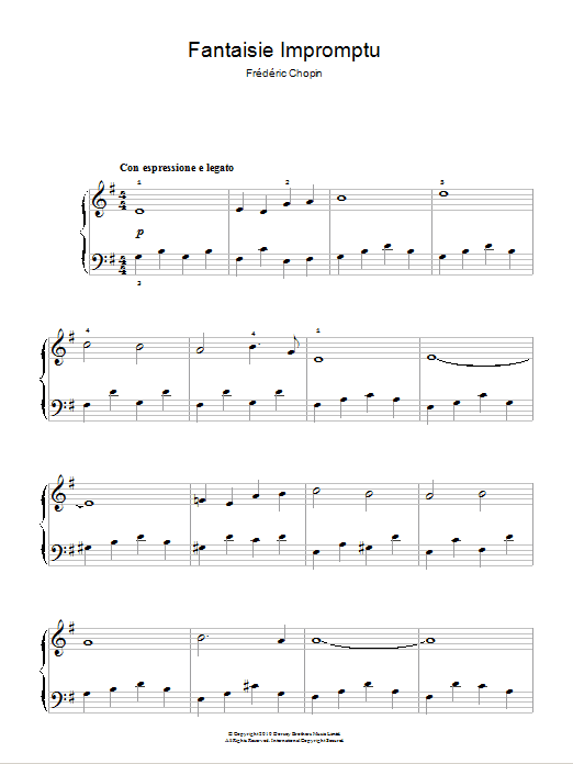 Frederic Chopin Fantaisie Impromptu Sheet Music Notes & Chords for Beginner Piano - Download or Print PDF