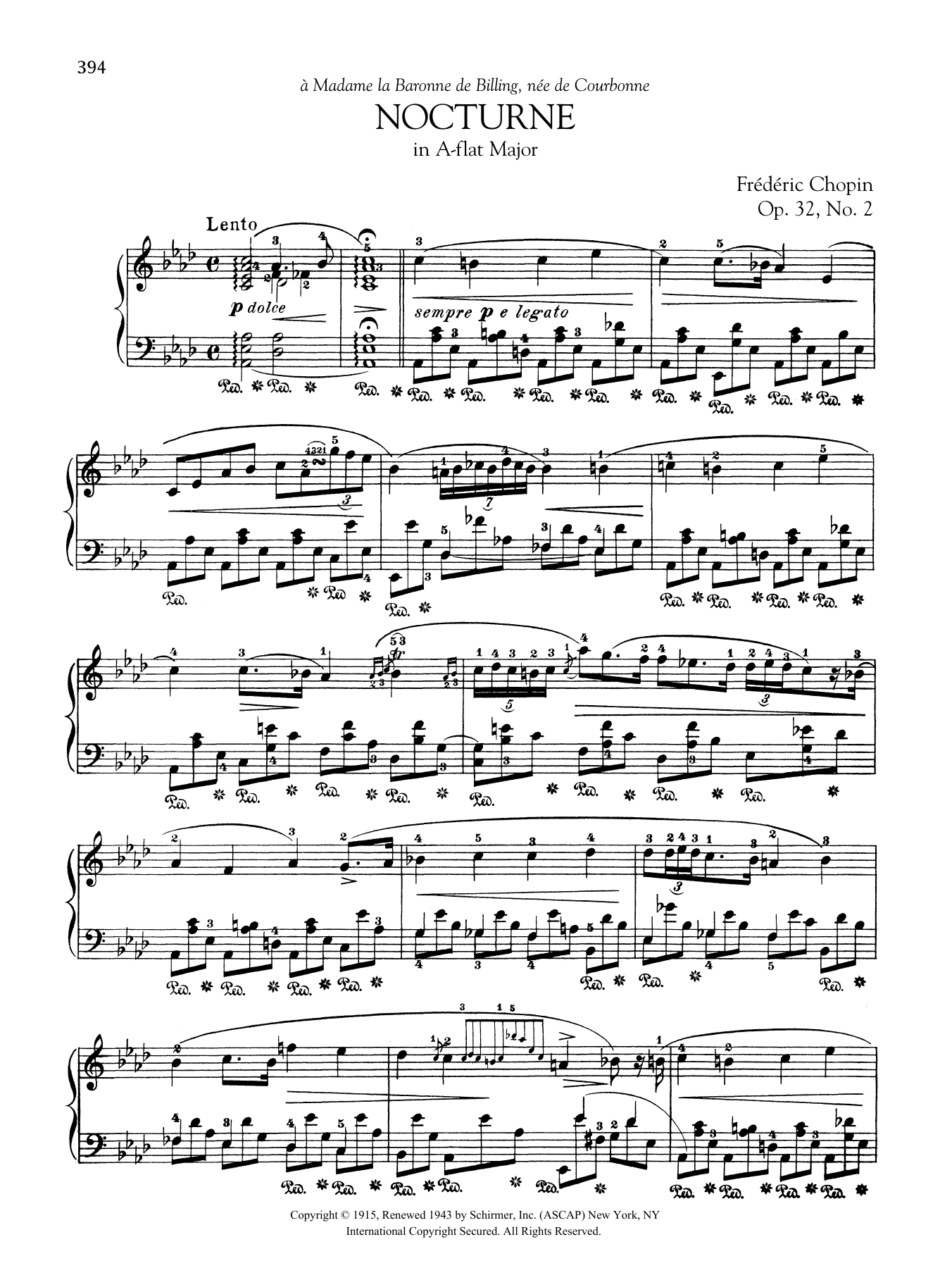 Frédéric Chopin Nocturne in A-flat Major, Op. 32, No. 2 Sheet Music Notes & Chords for Piano Solo - Download or Print PDF