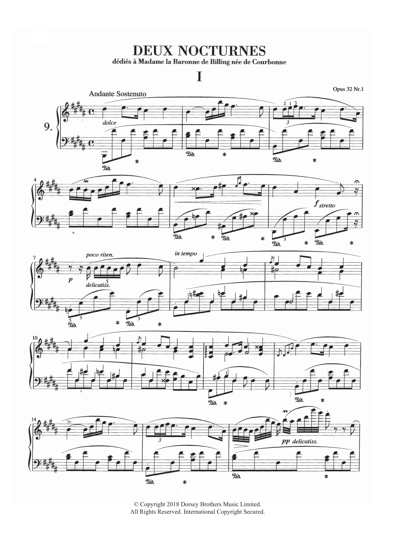 Frédéric Chopin Nocturne in B Major, Op.32, No.1 Sheet Music Notes & Chords for Piano - Download or Print PDF