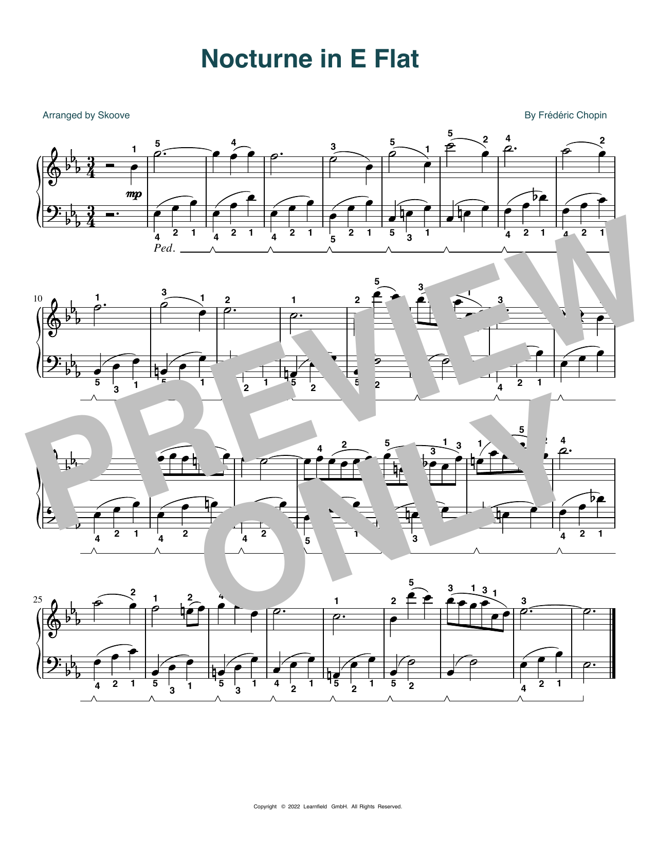 Frederic Chopin Nocturne In E-flat (arr. Skoove) Sheet Music Notes & Chords for Piano Solo - Download or Print PDF