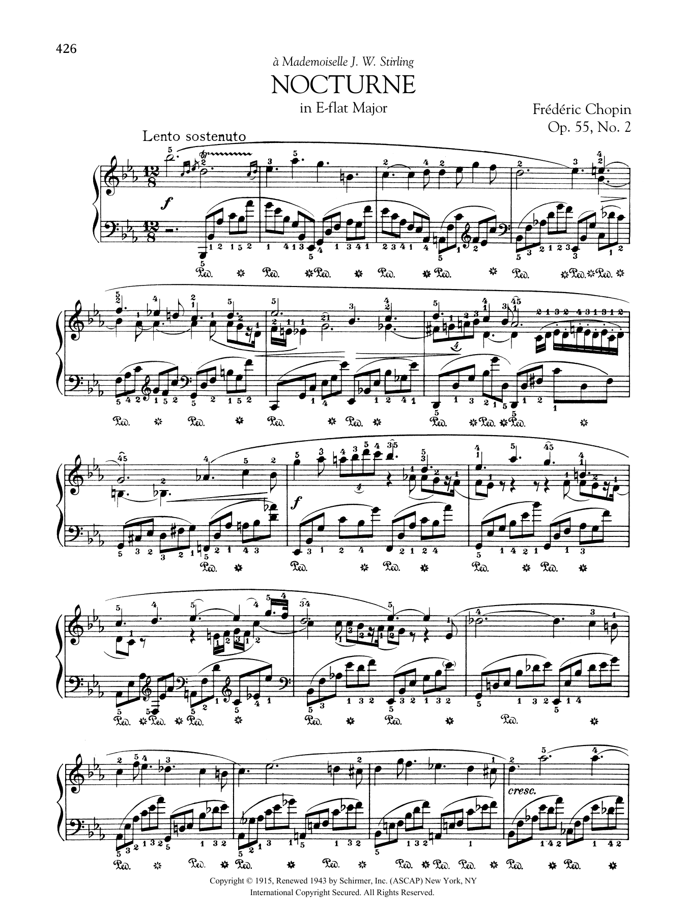 Frédéric Chopin Nocturne in E-flat Major, Op. 55, No. 2 Sheet Music Notes & Chords for Piano Solo - Download or Print PDF