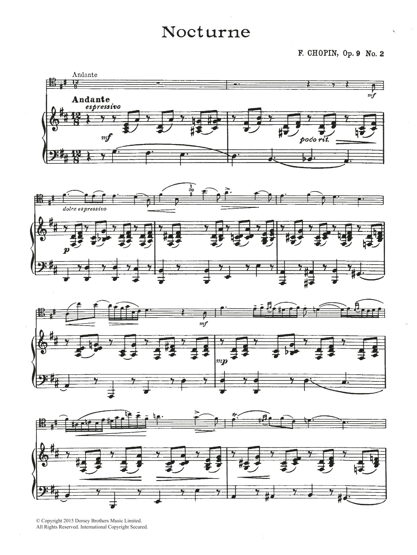 Frédéric Chopin Nocturne in E Flat Major, Op.9, No.2 Sheet Music Notes & Chords for Cello - Download or Print PDF