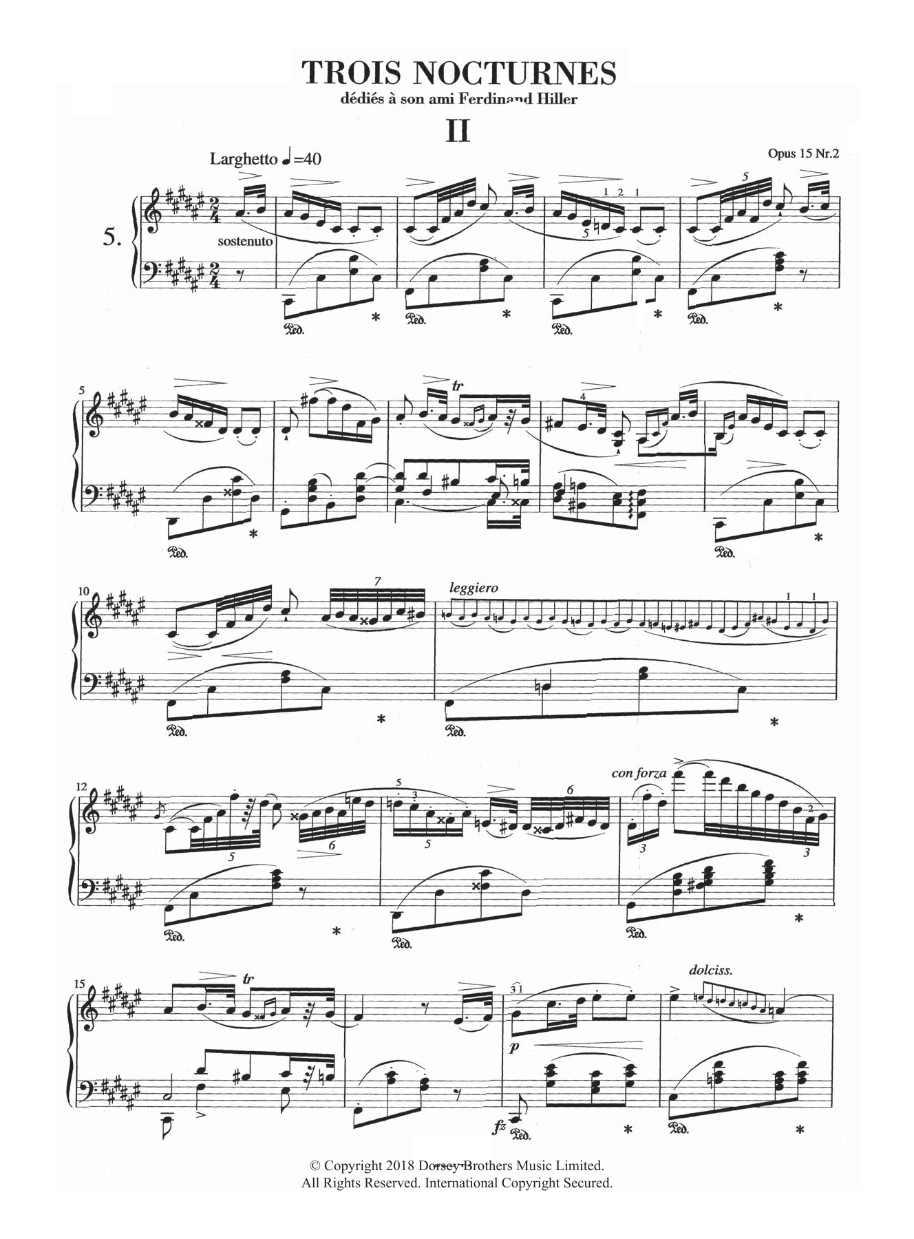 Frédéric Chopin Nocturne in F-Sharp Major, Op.15, No.2 Sheet Music Notes & Chords for Piano - Download or Print PDF