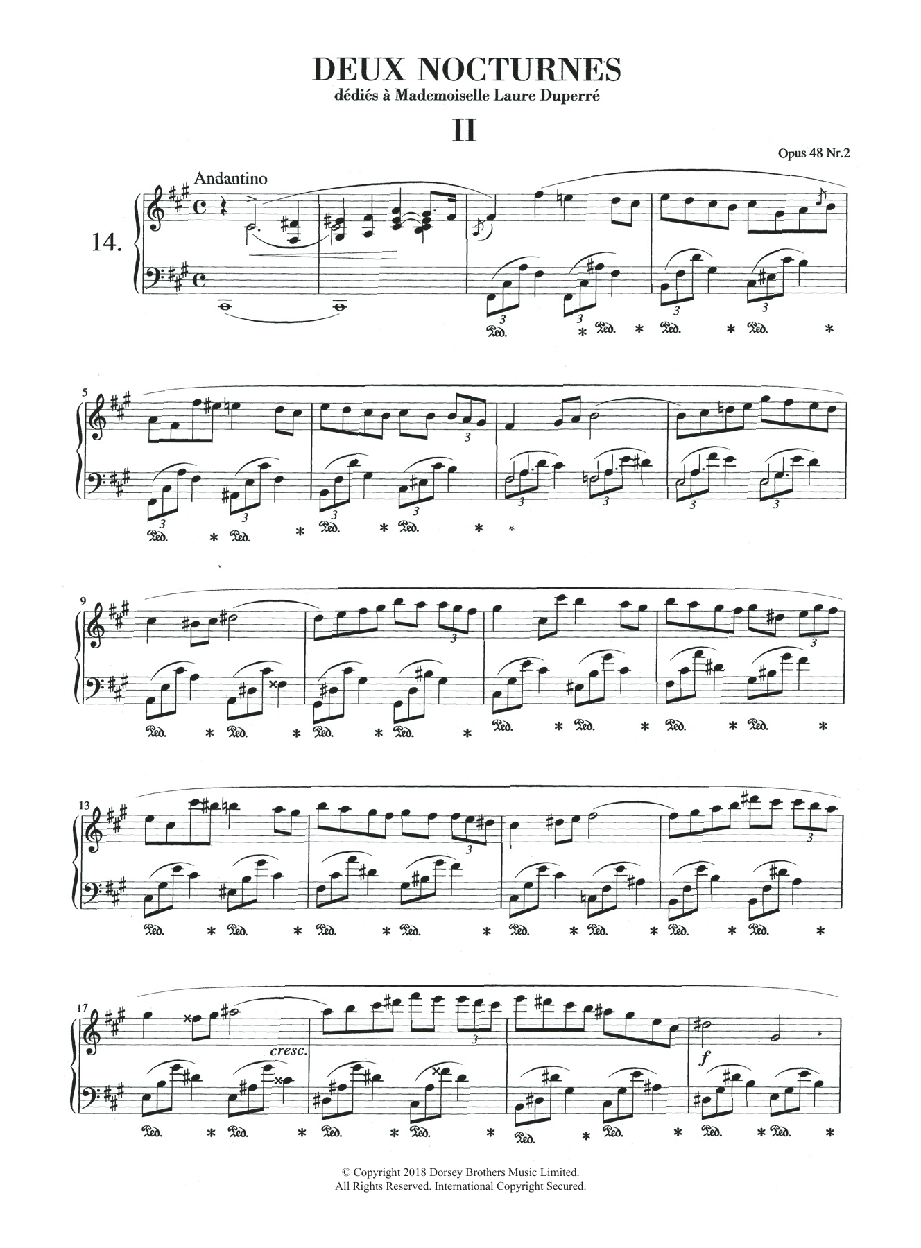 Frédéric Chopin Nocturne in F Sharp Minor Op.48, No.2 Sheet Music Notes & Chords for Piano - Download or Print PDF