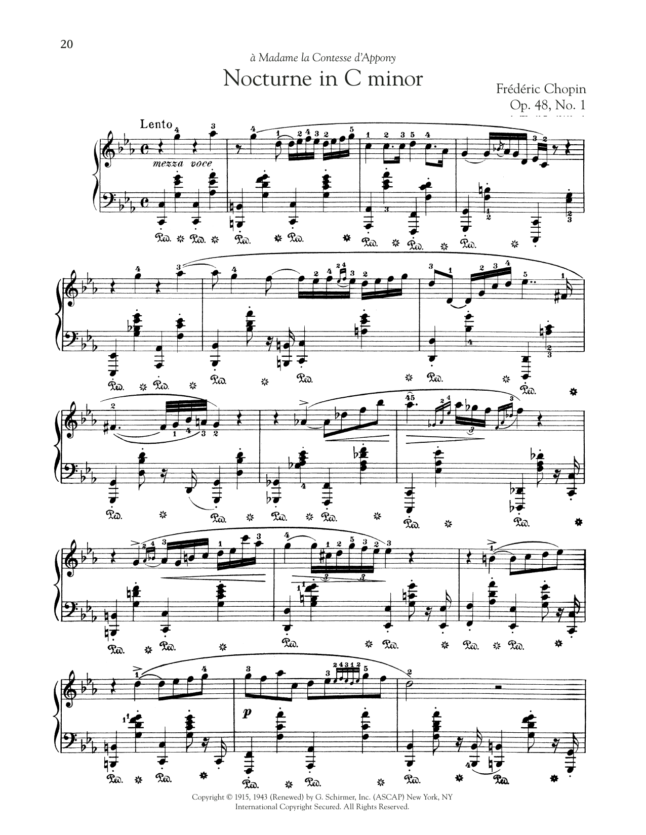 Frédéric Chopin Nocturne, Op. 48, No. 1 Sheet Music Notes & Chords for Piano Solo - Download or Print PDF