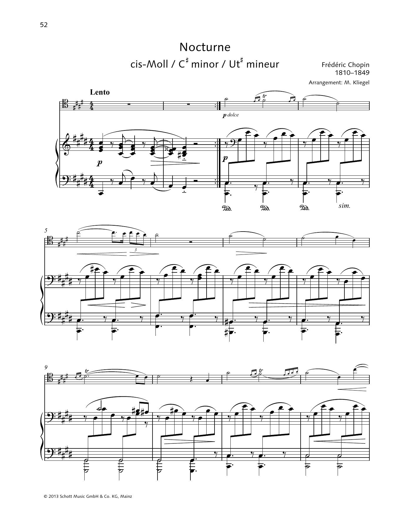 Frédéric Chopin Nocturne Sheet Music Notes & Chords for String Solo - Download or Print PDF