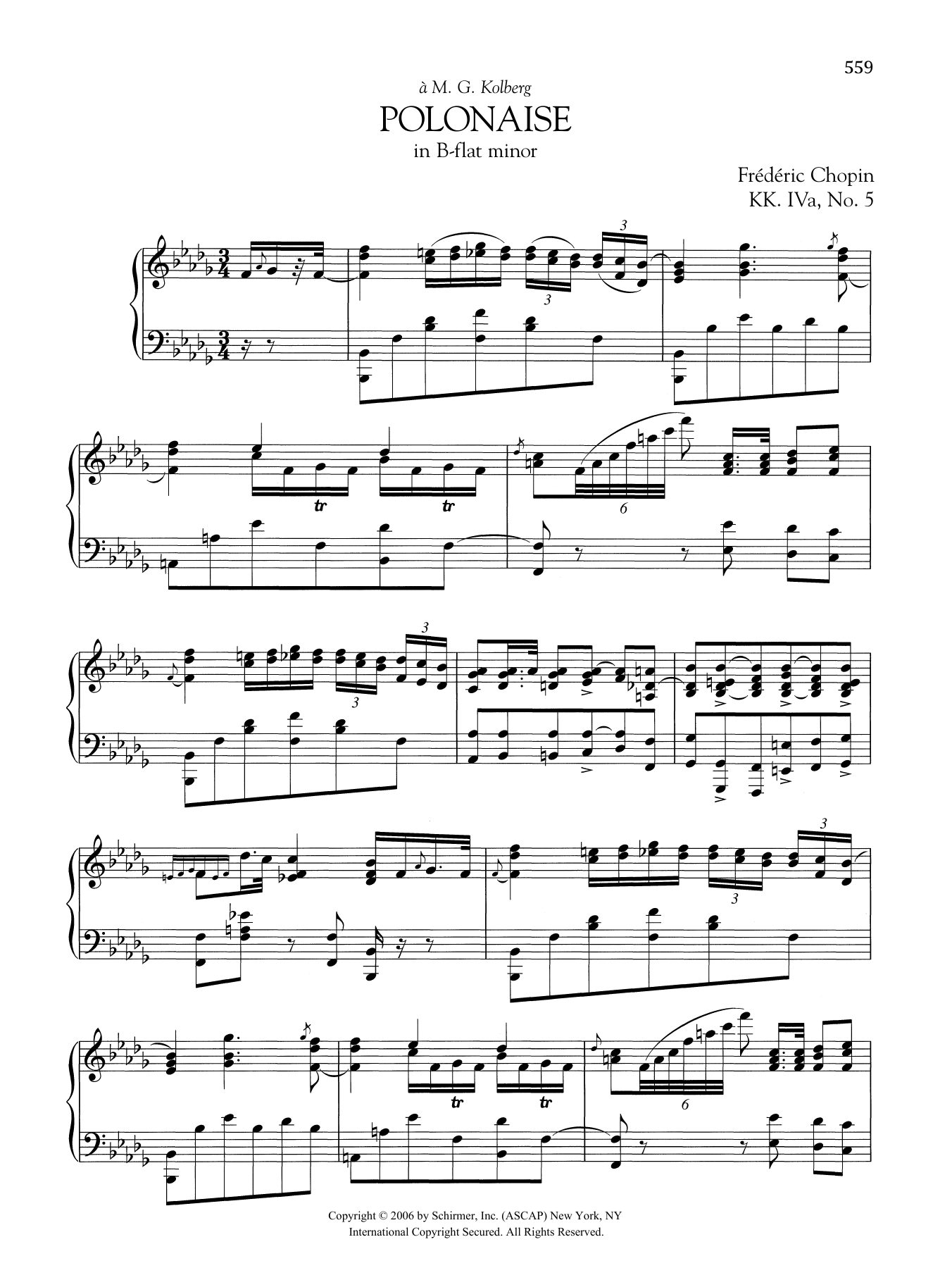 Frédéric Chopin Polonaise in B-flat minor, KK. IVa, No. 5 Sheet Music Notes & Chords for Piano Solo - Download or Print PDF