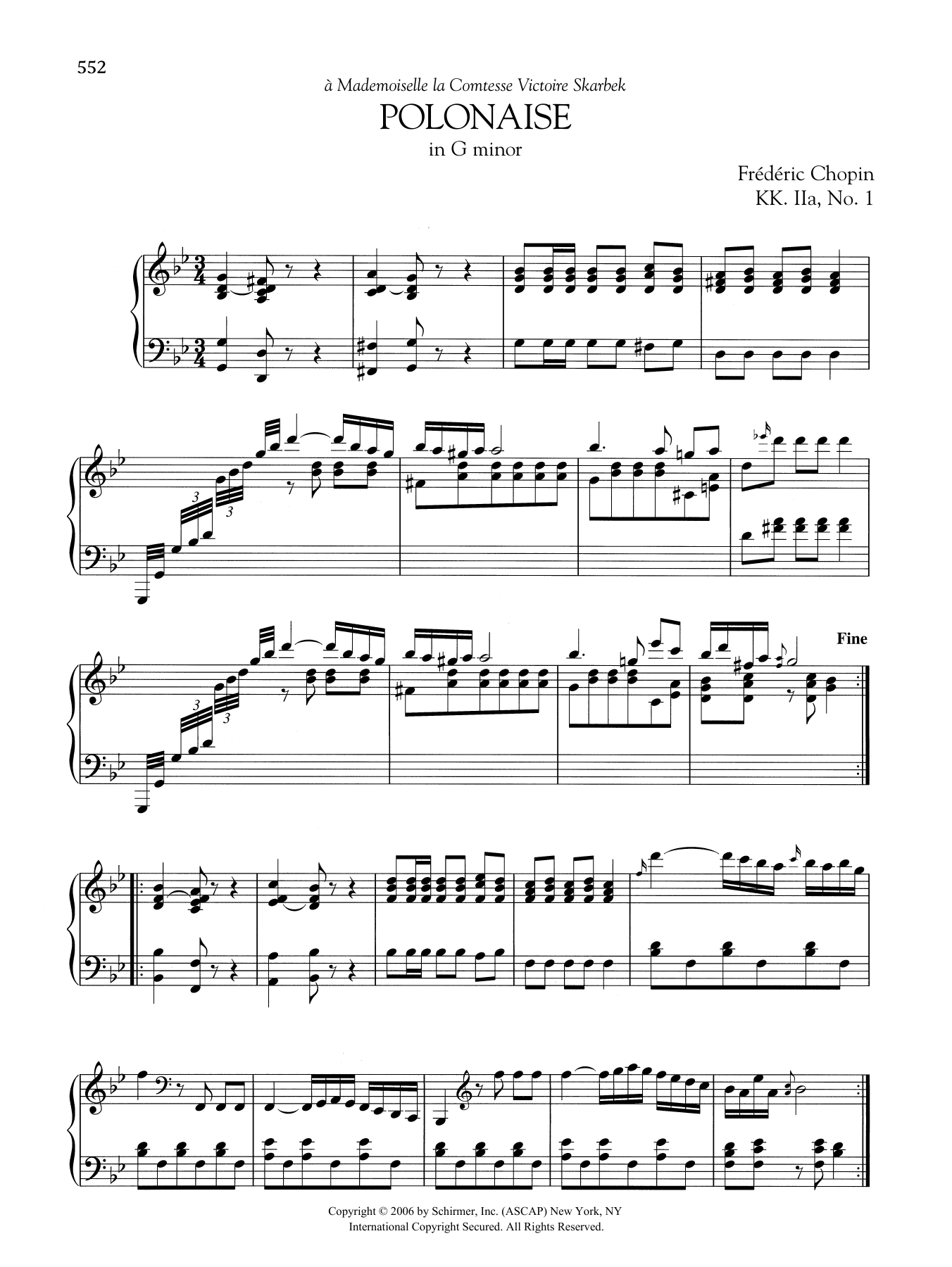 Frederic Chopin Polonaise In G Minor, KK IIa, No. 1 Sheet Music Notes & Chords for Educational Piano - Download or Print PDF