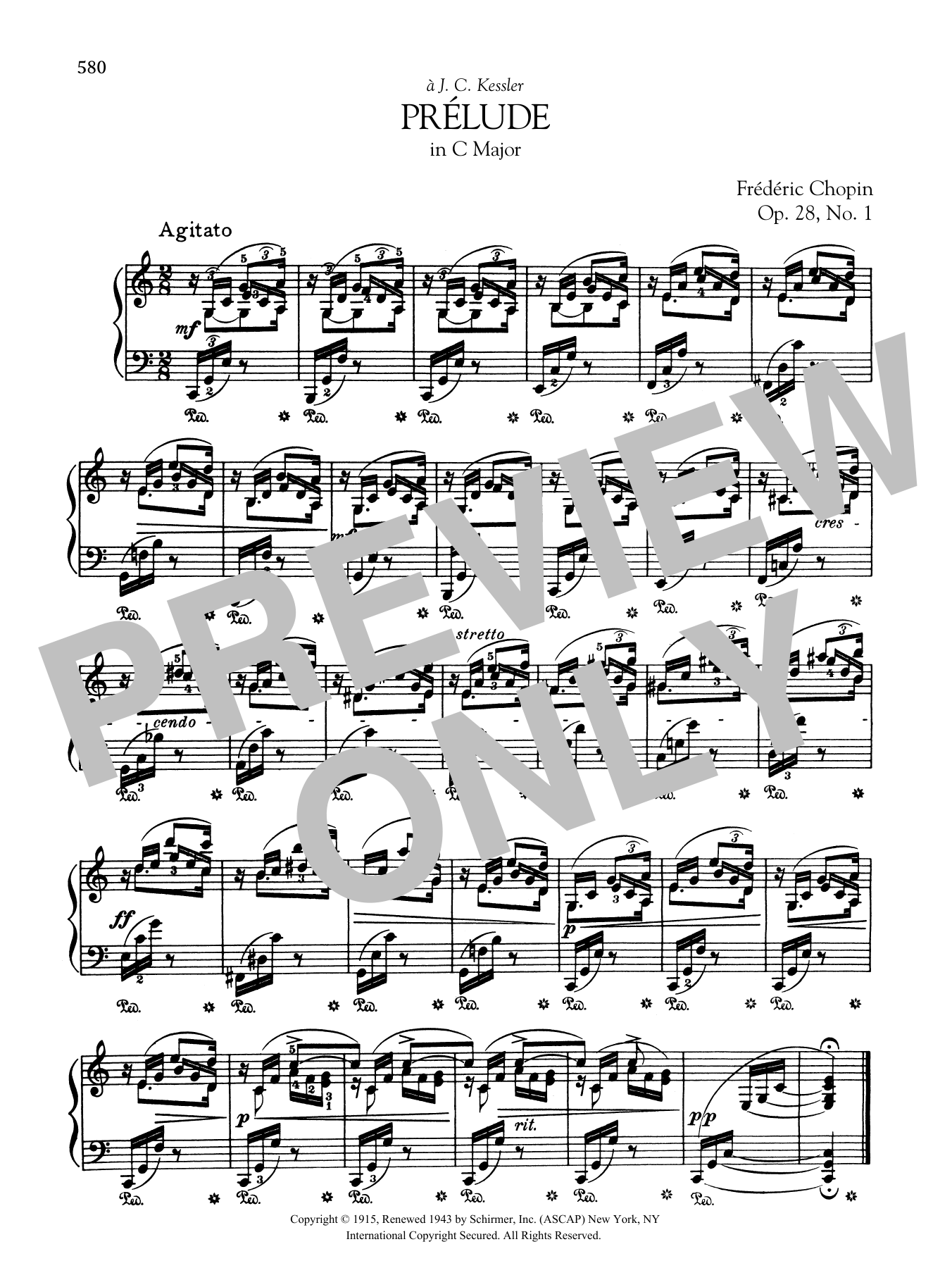 Frédéric Chopin Prélude in C Major, Op. 28, No. 1 Sheet Music Notes & Chords for Piano Solo - Download or Print PDF