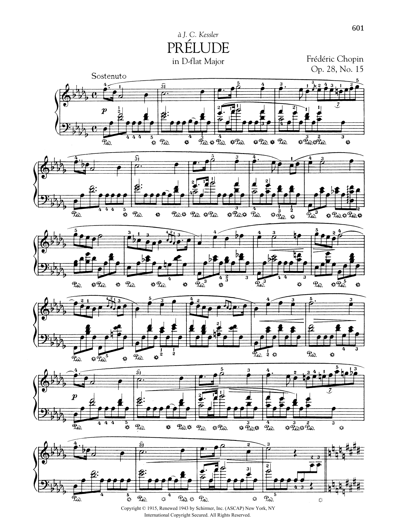 Frédéric Chopin Prelude in D-flat Major, Op. 28, No. 15 Sheet Music Notes & Chords for Piano Solo - Download or Print PDF