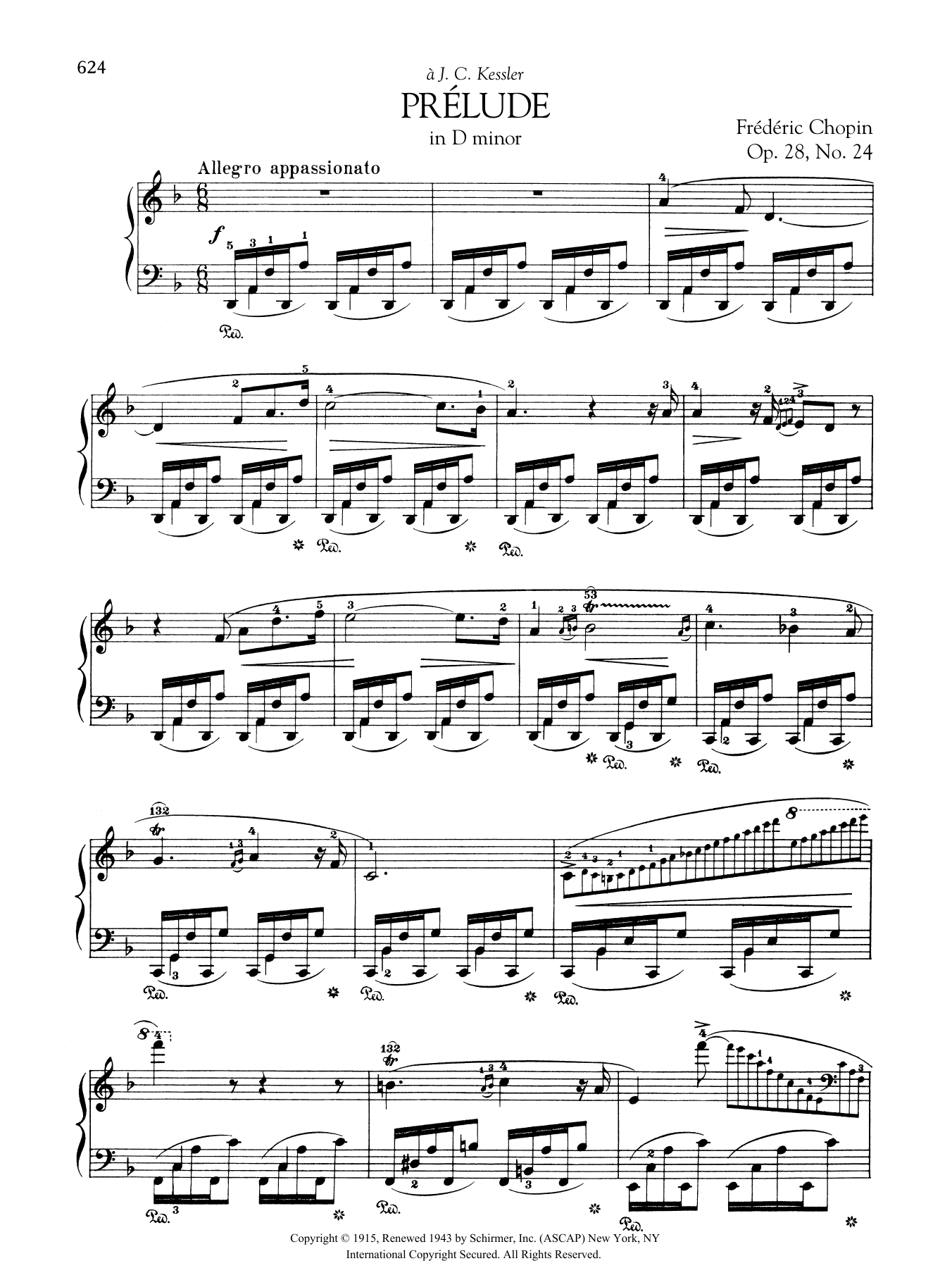 Frédéric Chopin Prélude in D minor, Op. 28, No. 24 Sheet Music Notes & Chords for Piano Solo - Download or Print PDF