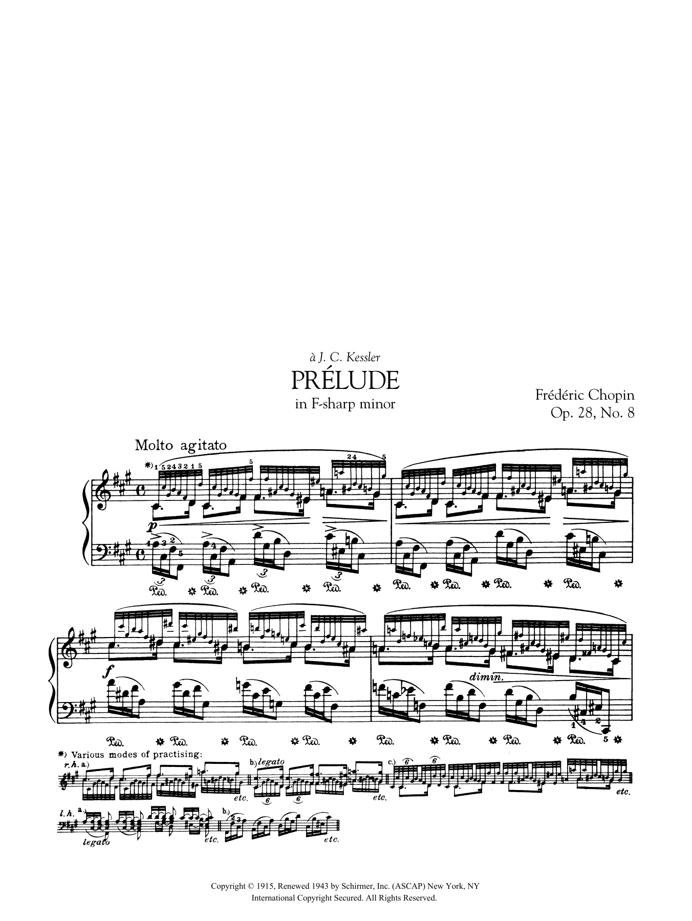 Frédéric Chopin Prélude in F-sharp minor, Op. 28, No. 8 Sheet Music Notes & Chords for Piano Solo - Download or Print PDF