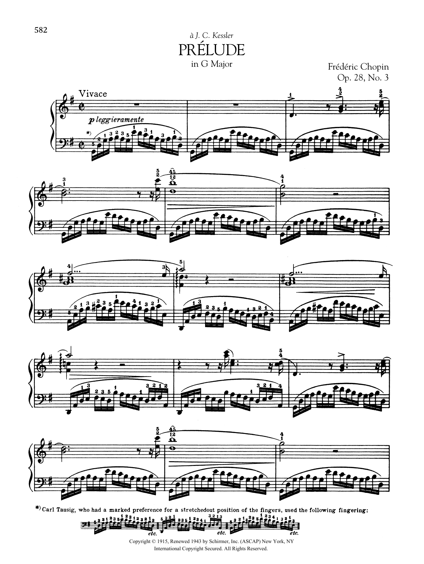 Frédéric Chopin Prélude in G Major, Op. 28, No. 3 Sheet Music Notes & Chords for Piano Solo - Download or Print PDF