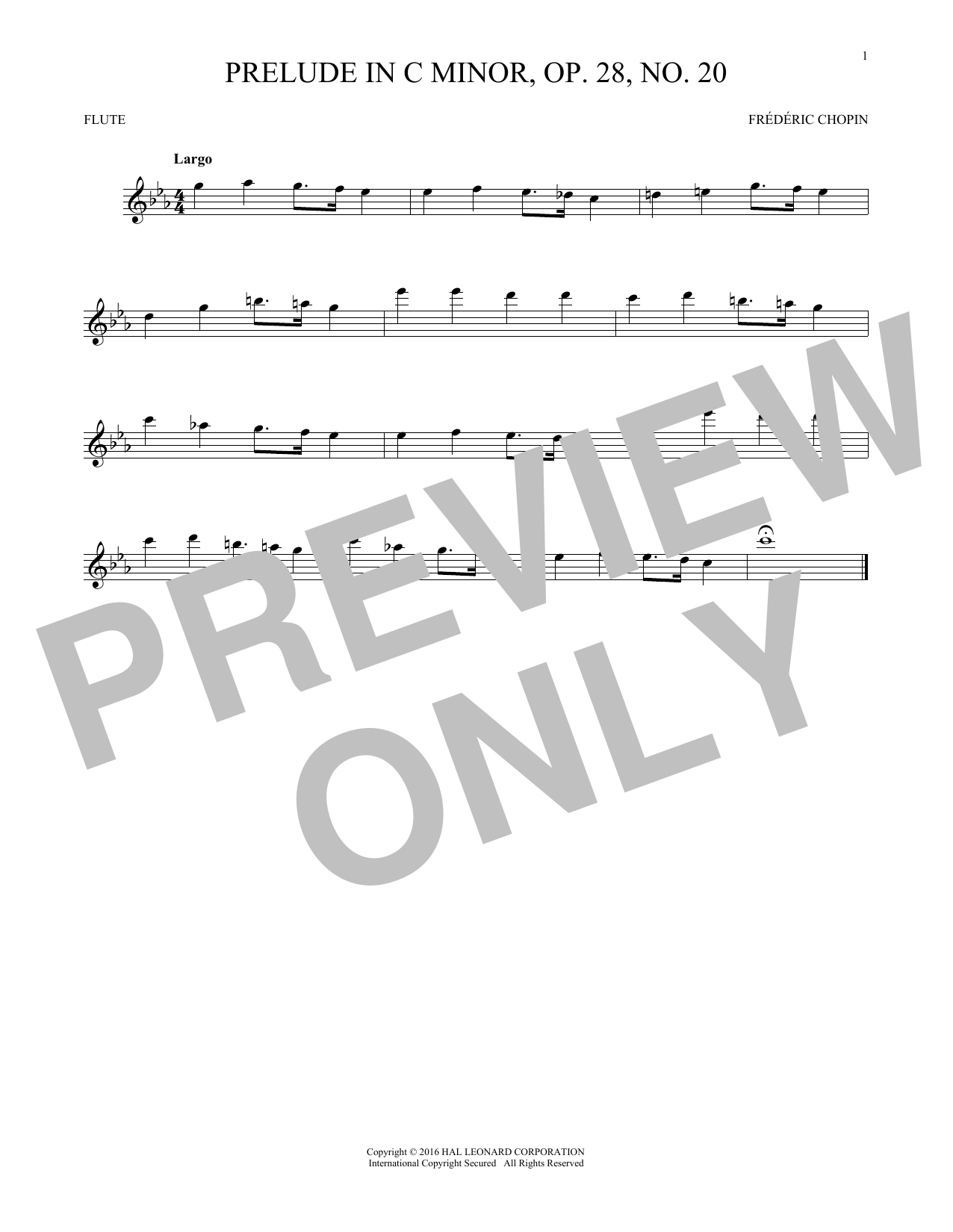 Frédéric Chopin Prelude, Op. 28, No. 20 Sheet Music Notes & Chords for French Horn - Download or Print PDF