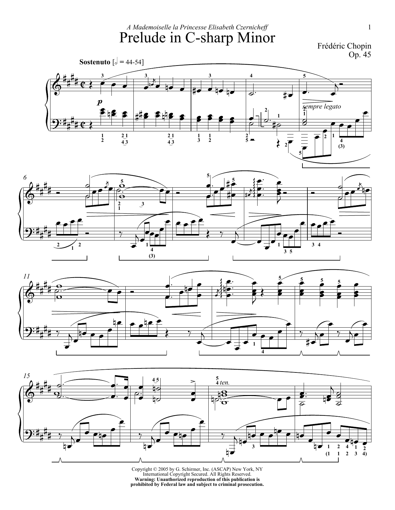Frédéric Chopin Prelude, Op. 45 Sheet Music Notes & Chords for Piano - Download or Print PDF