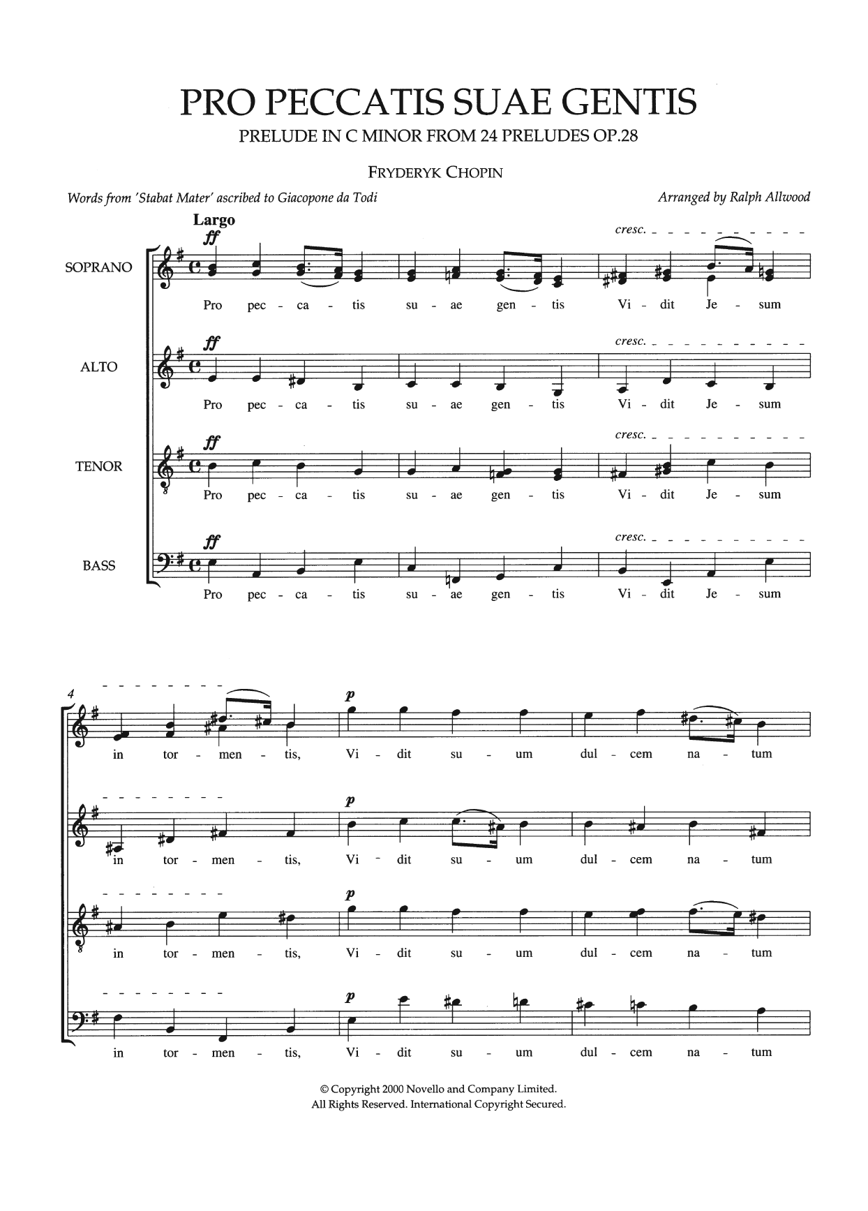 Frederic Chopin Pro Peccatis Suae Gentis (arr. Ralph Allwood) Sheet Music Notes & Chords for SATB Choir - Download or Print PDF