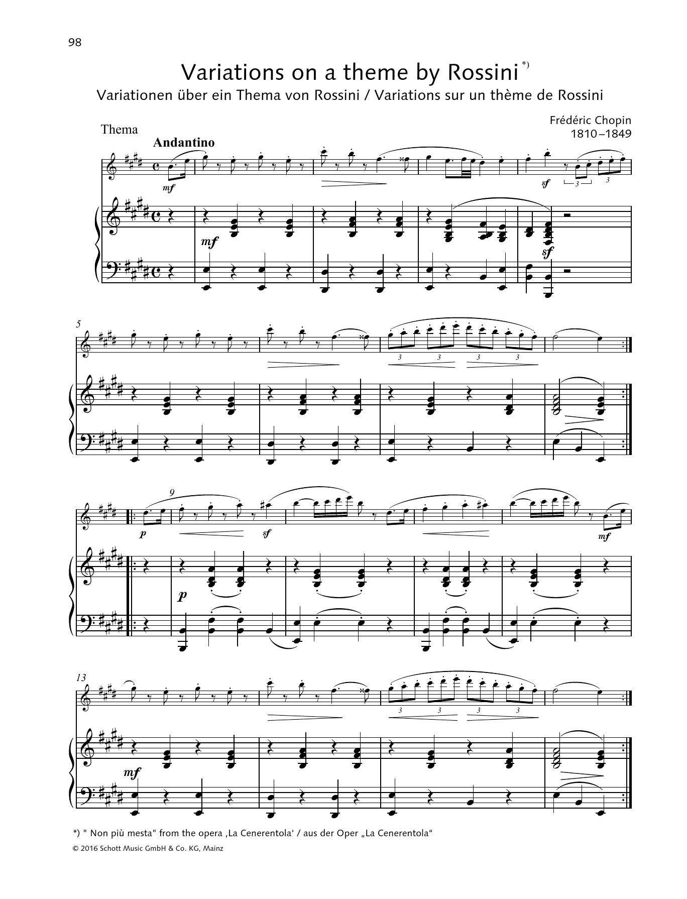 Frédéric Chopin Variations on a theme by Rossini Sheet Music Notes & Chords for Woodwind Solo - Download or Print PDF