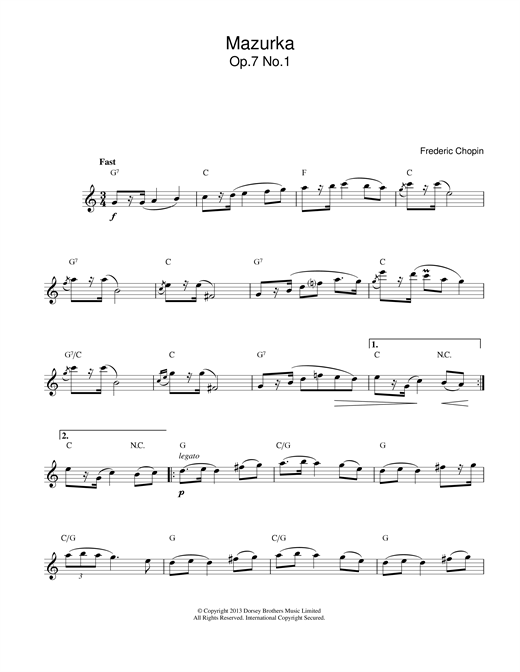 Mazurka Op.7, No.1 sheet music