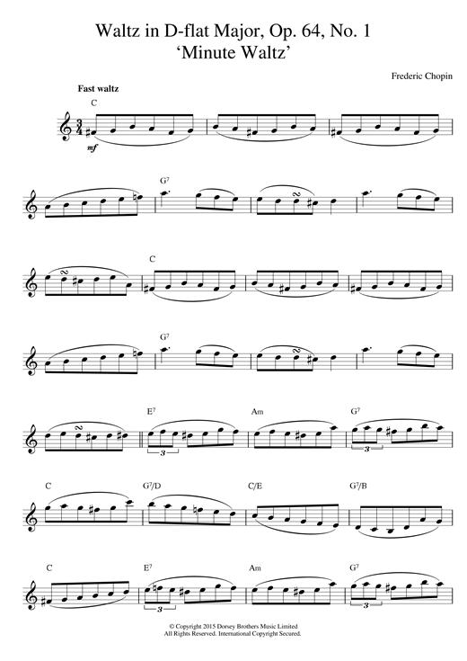 Minute Waltz in D flat major Op. 64 No. 1 sheet music