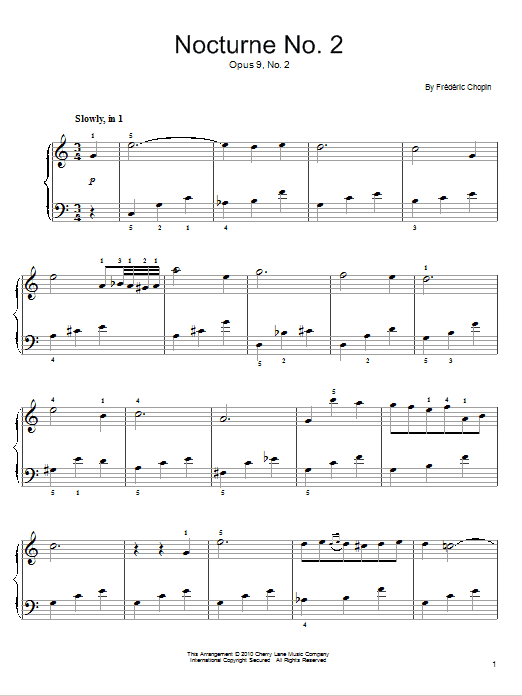 Frederic Chopin Nocturne In E Flat Major Op 9 No 2 Sheet Music Download Pdf Score 105721