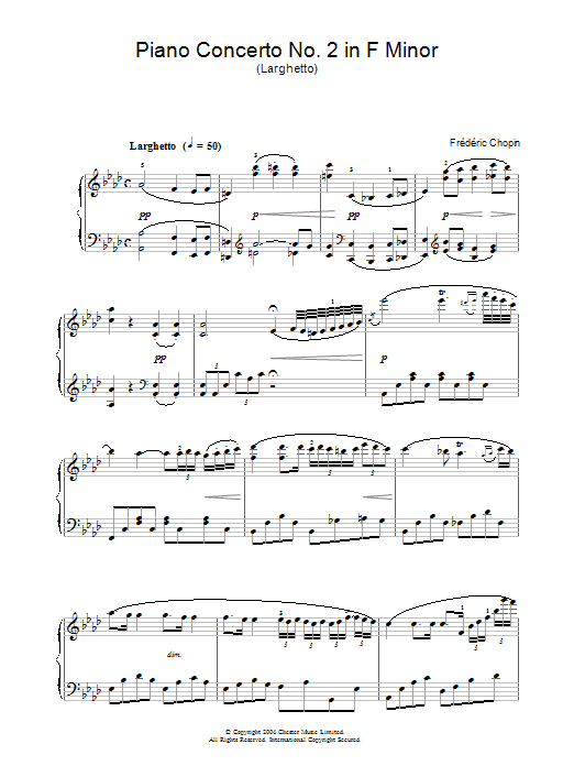 Preview Frederic Chopin Piano Concerto No.2 In F Minor Classical sheet music, notes and chords for Easy Piano, SKU: 36576 Piano Concerto No.2 In F Minor sheet music