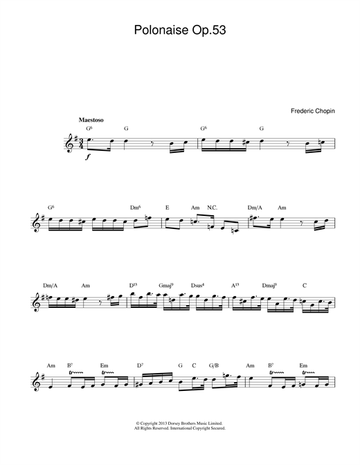 Polonaise Opus 53 sheet music