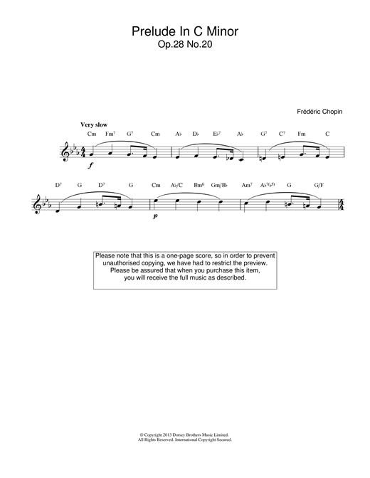 Prelude in C Minor, Op.28, No.20 sheet music