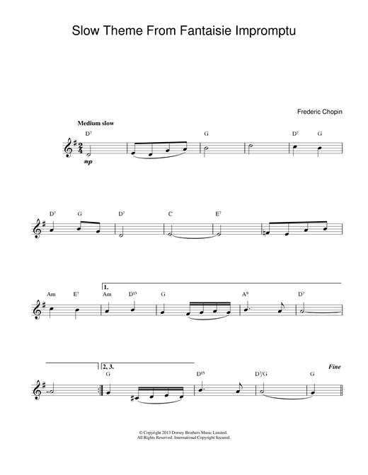 Slow Theme from Fantaisie Impromptu sheet music
