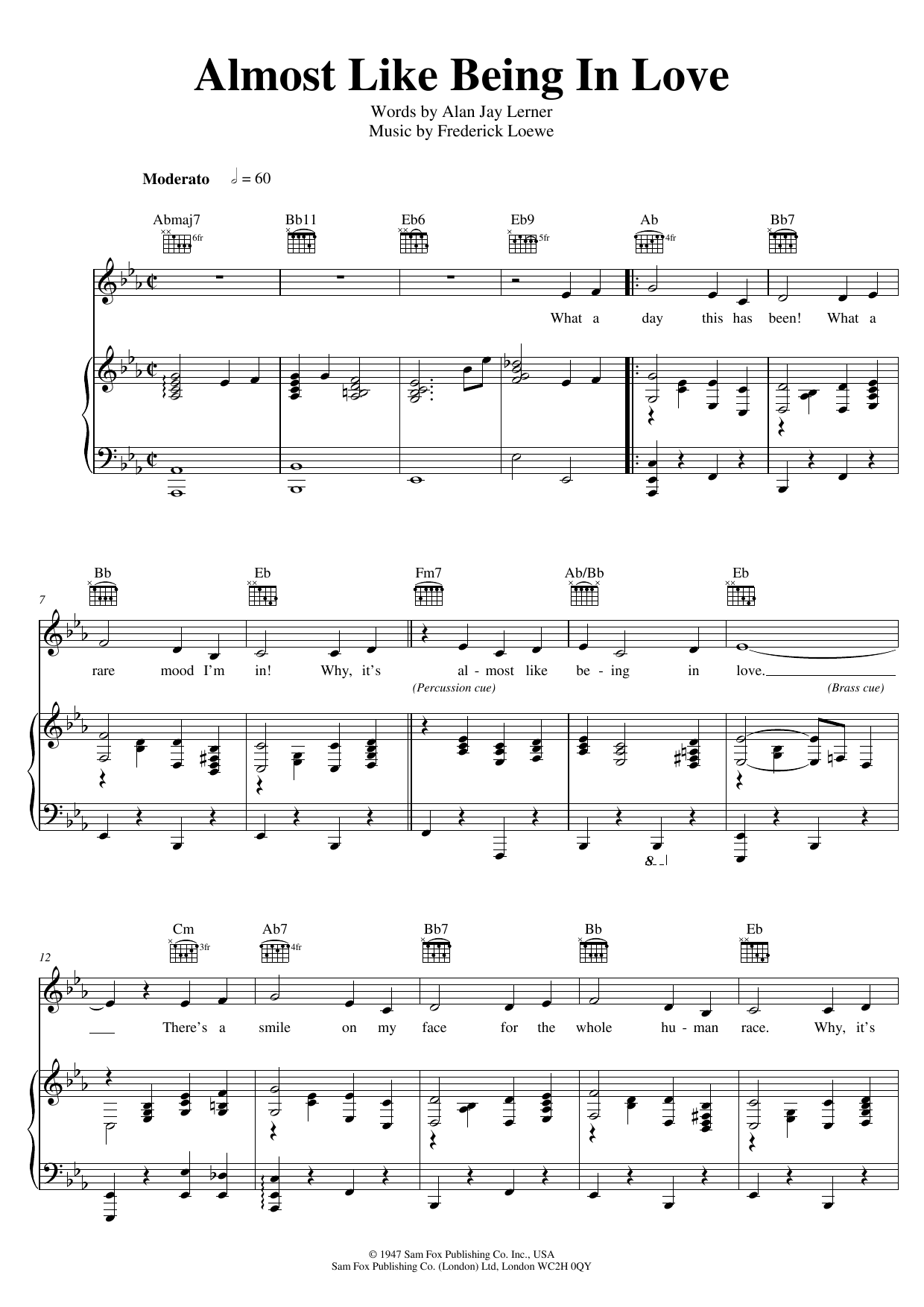 Frederick Loewe Almost Like Being In Love Sheet Music Notes & Chords for Ukulele with strumming patterns - Download or Print PDF