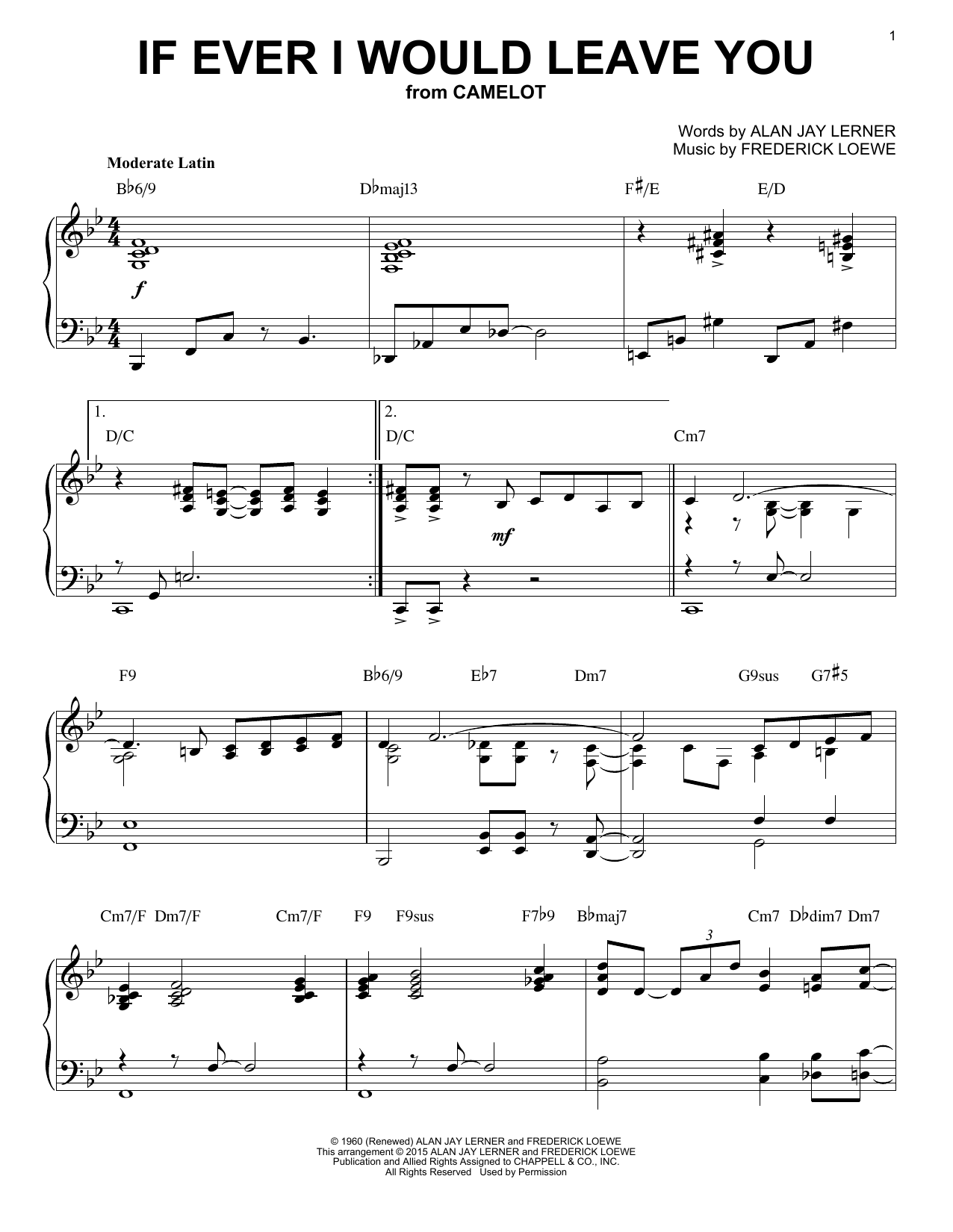 Frederick Loewe If Ever I Would Leave You [Jazz version] (arr. Brent Edstrom) Sheet Music Notes & Chords for Piano - Download or Print PDF