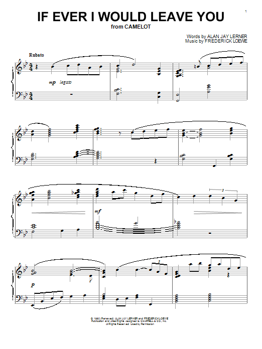 Frederick Loewe If Ever I Would Leave You Sheet Music Notes & Chords for Voice - Download or Print PDF