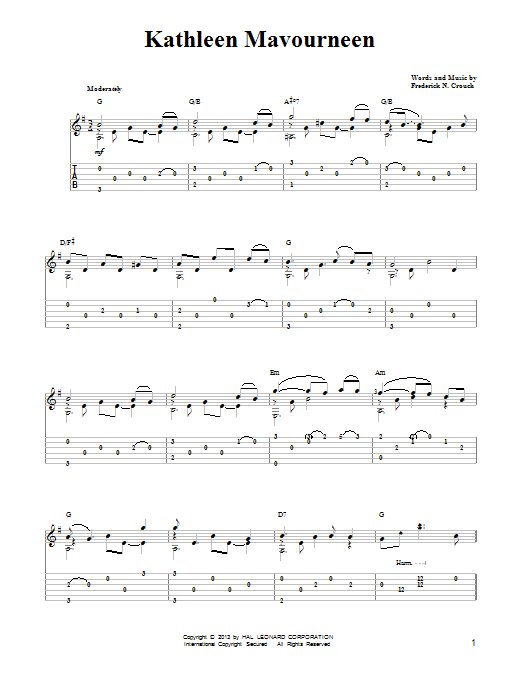 Mark Phillips Kathleen Mavoureen Sheet Music Notes & Chords for Easy Guitar Tab - Download or Print PDF